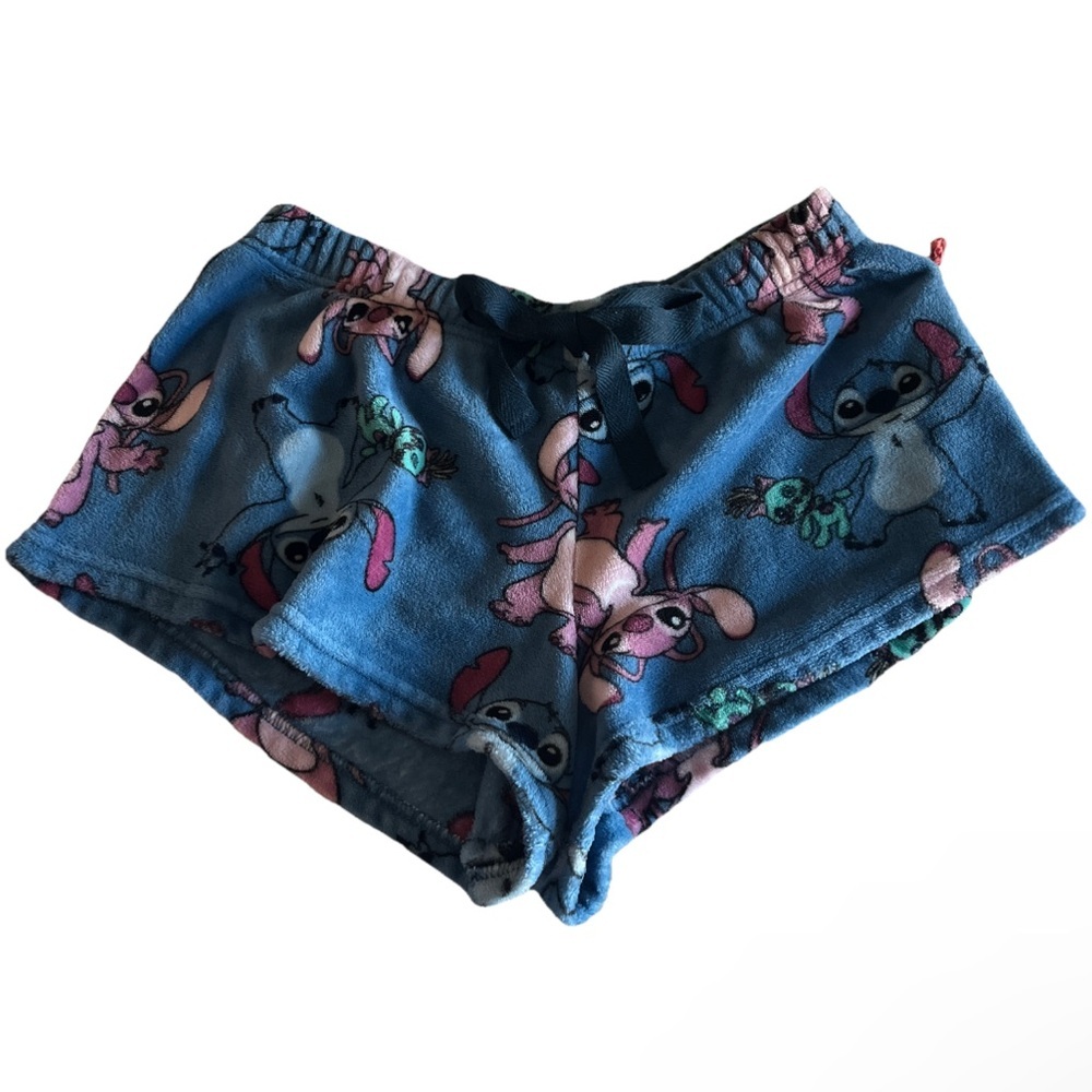Disney XL Blue Pink Stitch Angel Scrump Women’s PJ Pajama Pants Lounge Shorts